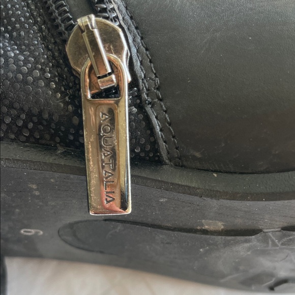 Aquatalia Black Leather Ankle Booties - Picture 7 of 9